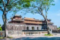 Gateway to purple forbbiden city in Hue, Vietnam Royalty Free Stock Photo