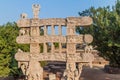 Gateway (Torana) of the Great Stupa, ancient Buddhist monument at Sanchi, Madhya Pradesh, Ind Royalty Free Stock Photo