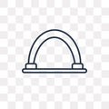 Gateway vector icon isolated on transparent background, linear G