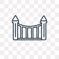 Gateway vector icon isolated on transparent background, linear G
