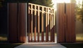 Gateway visualisation Background. Countryside wooden gates.