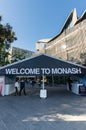 Gateway welcoming visitors to Monash University on its Clayton campus open day.