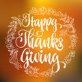 Gather together, Give thanks - quote. Thanksgiving dinner theme hand drawn lettering phrase Royalty Free Stock Photo