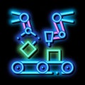 Gathering Conveyer Artificial neon glow icon illustration