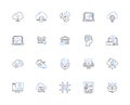 Gathering line icons collection. Meeting, Assembly, Conclave, Convocation, Summit, Caucus, Synod vector and linear