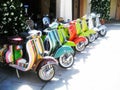 Gathering old vespa piaggio Royalty Free Stock Photo