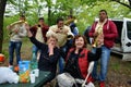 A gathering of people on Lake Bor