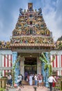 Gathering people at Sri Veeramakaliamman Temple, Singapore