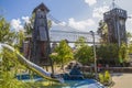 The Gathering Place - Award winning public theme park in Oklahoma - Parents sitting in shade of climbing