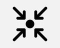 Gathering Point Arrow Icon Four Pointer Target Assembly Position Location Here Targeting Aim Center Shape Sign Symbol EPS Vector