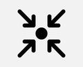 Gathering Point Arrow Icon Four Pointer Target Assembly Position Location Here Targeting Aim Center Shape Sign Symbol EPS Vector