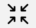 Gathering Point Icon Gather Assembly Position Pointer Here Navigation Aim Target Center Zoom Out In Sign Symbol EPS Vector
