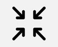 Gathering Point Icon Gather Assembly Position Pointer Here Navigation Aim Target Center Zoom Out In Sign Symbol EPS Vector