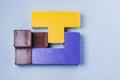 A gathering puzzle in the form of a Tetris Royalty Free Stock Photo