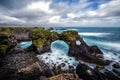 Gatklettur basalt rock in Arnarstapi in Iceland.