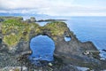 Gatklettur rock formation between Hellnar and Arnarstapi on Snaefellsnes peninsula