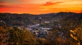 Gatlinburg overlook during brilliant sunset Royalty Free Stock Photo