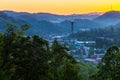 Smoky Mountain Sunrise Over Gatlinburg Tennessee Royalty Free Stock Photo