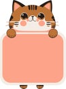 cute plump brown cat, vector illustration, international cat day, with paws out Royalty Free Stock Photo