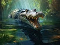 Gator on the move Made With Generative AI illustration