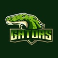 Crocodile head shield mascot logo