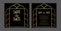 Gatsby Art Deco Save the Date Wedding Border Invitation Design Royalty Free Stock Photo