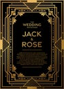 Gatsby card greetings template art deco