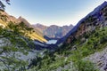 Gaube Lake, Lac de Gaube, in the Pyrenees mountains, mountain range between Spain and France Royalty Free Stock Photo