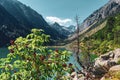 Gaube Lake, Lac de Gaube, in the Pyrenees mountains, mountain range between Spain and France Royalty Free Stock Photo