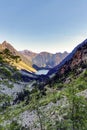 Gaube Lake, Lac de Gaube, in the Pyrenees mountains, mountain range between Spain and France Royalty Free Stock Photo