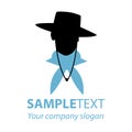 Gaucho. Icon of South American cowboy wearing hat and handkerchief Royalty Free Stock Photo