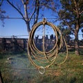Gaucho leather lasso in countryside in Buenos Aires