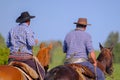 Gauchos on horses at a Criolla Festival in Caminos, Canelones, Uruguay Royalty Free Stock Photo