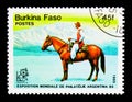 Gauchos, horses, World Philatelic Exhibition - Argentina serie, Royalty Free Stock Photo