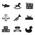 Gaud icons set, simple style