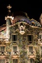 Gaudi Casa Batllo at night, Barcelona