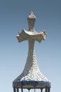 Gaudi four-armed cross in Barcelona, Spain, summer