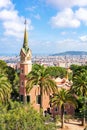 Gaudi House Museum in Guell park, Barcelona, Spain Royalty Free Stock Photo