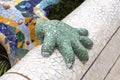 Gaudi multicolored mosaic salamander in Park Guell, Barcelona ,Spain