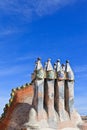 Gaudi rooftop, casa batllo Royalty Free Stock Photo