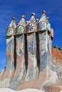 Gaudi rooftop, casa battlo Royalty Free Stock Photo