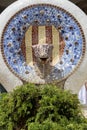 Gaudi\'s Ceramic Artistry in Park Guell\'s Old Fountain