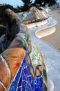 Gaudi's famous mosaic benches at Park Guell