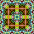 Gaudy blur kaleidoscope square pattern. Royalty Free Stock Photo