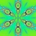 Gaudy green and teal fractal arabesque