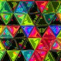 Multicolor gaudy shining Triangle Geometric Pattern effect stained glass