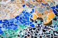 GaudÃÂ¬ mosaic in Park Guell Barcelona Spain