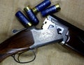 12 gauge double barrelled shotgun Royalty Free Stock Photo