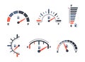 Gauge fuel. Fuel indicators gas meter. Oil level tank bar meter. Vector illustration Royalty Free Stock Photo