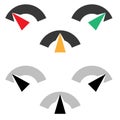 Gauge, meter, level and progress indicator icon. Progression, acceleration, calibration concept icon